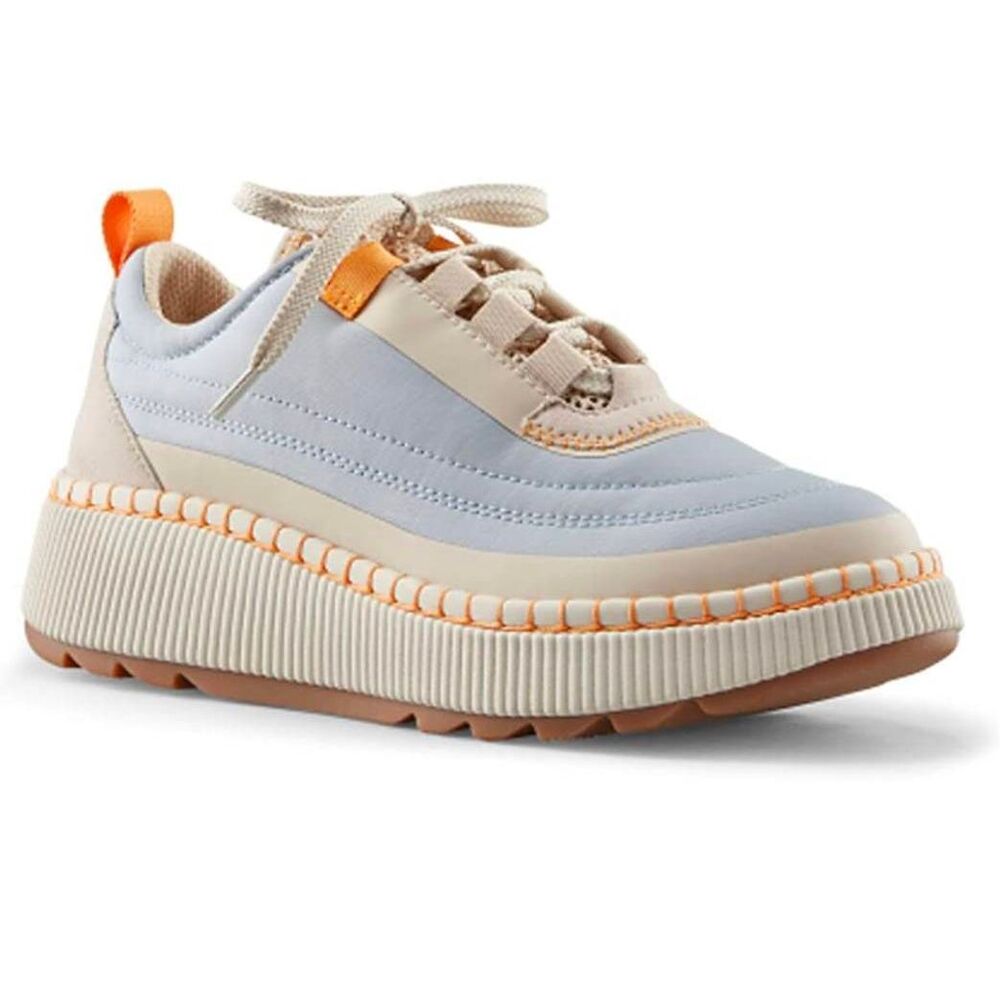 Cougar Sayah fog blue & beige waterproof nylon & suede platform sneakers 7